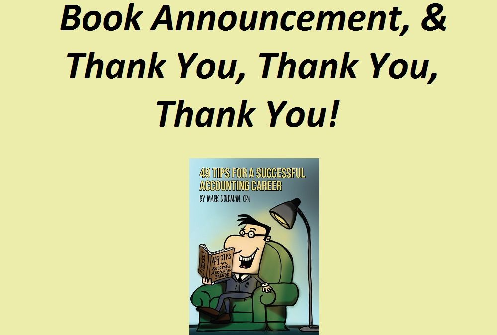 100:  Book Announcement, but first… Thank You!