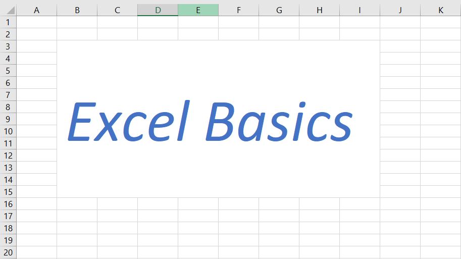 Excel Basics (recorded)